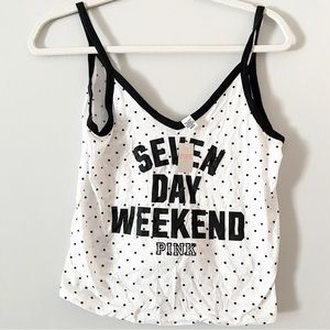 New VS PINK polka dot sleep tank top
